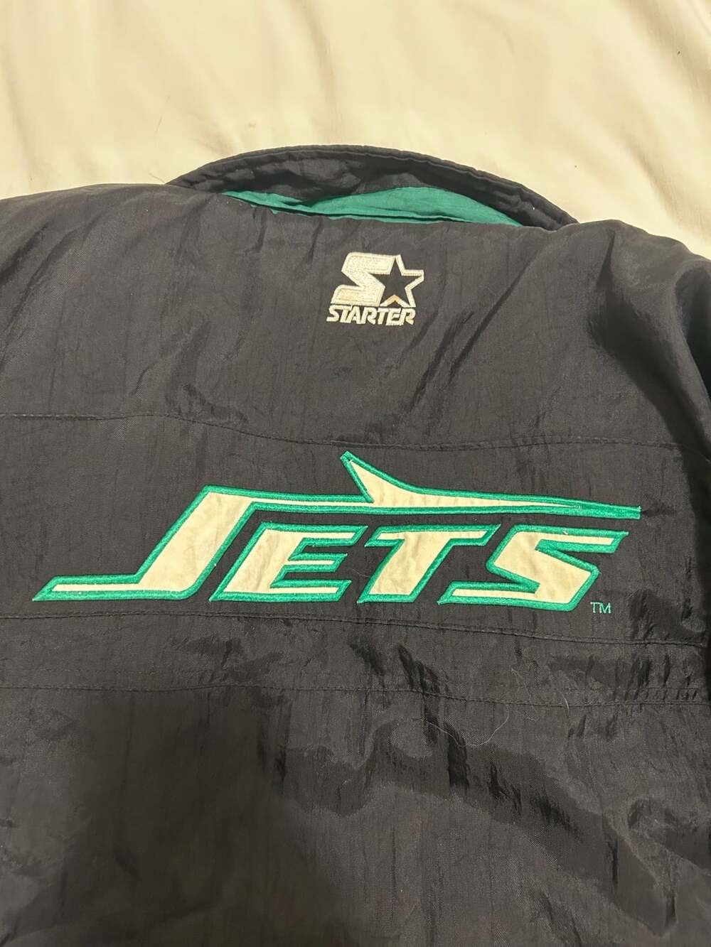 Vintage 1990s New York Jets Starter Pro Line Full-Zip Puffer Jacket
